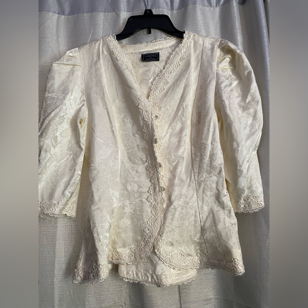 Wedding Vintage 80's Cachet by Bari Protas Blouse size medium